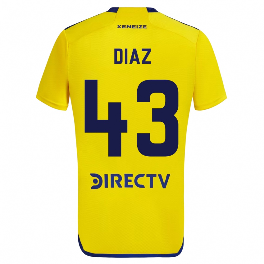 Børn Tomas Diaz #43 Gul Udebane Spillertrøjer 2023/24 Trøje T-Shirt