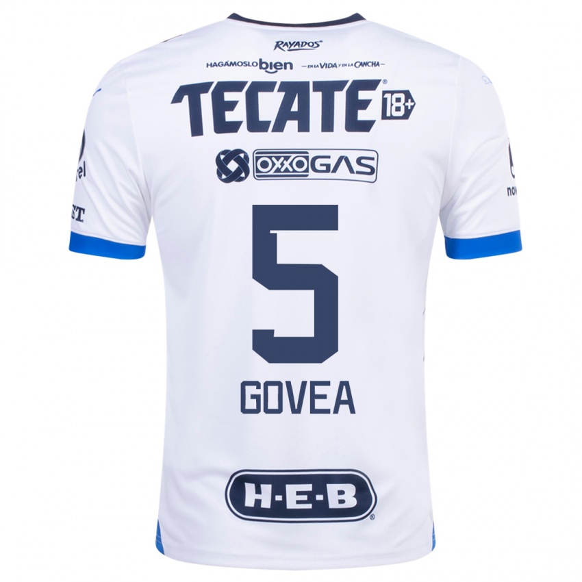 Børn Omar Govea #5 Hvid Udebane Spillertrøjer 2023/24 Trøje T-Shirt