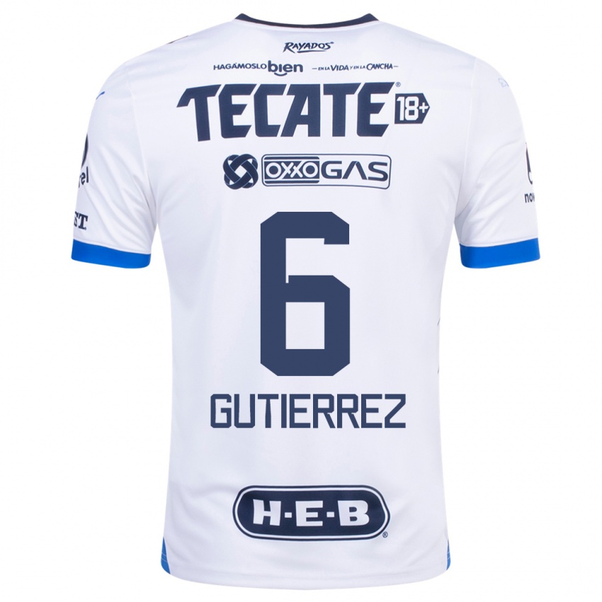 Børn Édson Gutiérrez #6 Hvid Udebane Spillertrøjer 2023/24 Trøje T-Shirt