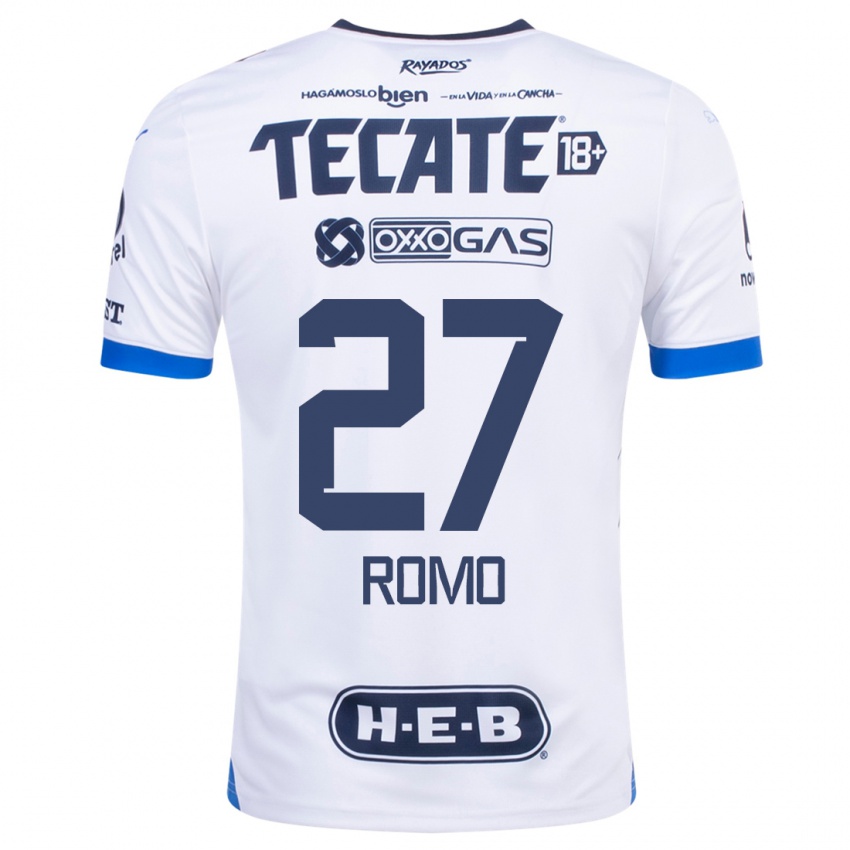 Børn Luis Romo #27 Hvid Udebane Spillertrøjer 2023/24 Trøje T-Shirt
