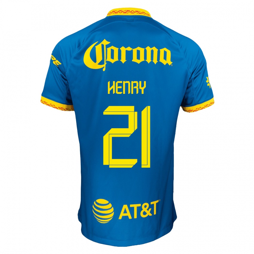 Børn Henry Martin #21 Blå Udebane Spillertrøjer 2023/24 Trøje T-Shirt