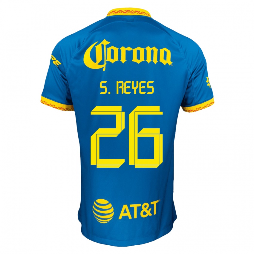 Børn Salvador Reyes #26 Blå Udebane Spillertrøjer 2023/24 Trøje T-Shirt