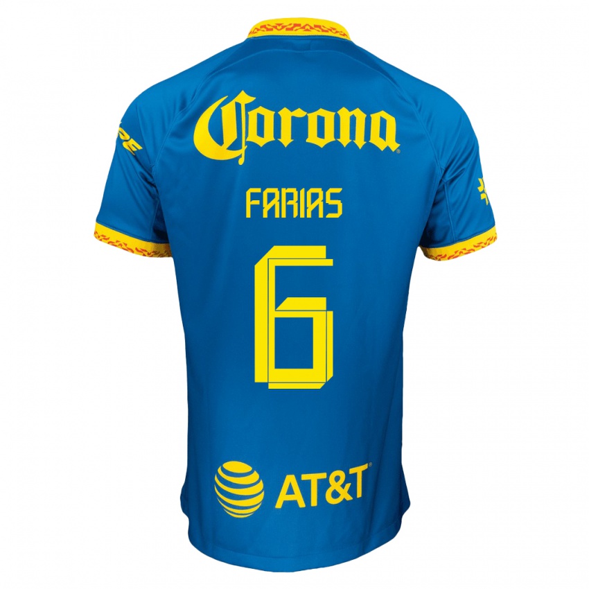 Børn Janelly Farias #6 Blå Udebane Spillertrøjer 2023/24 Trøje T-Shirt