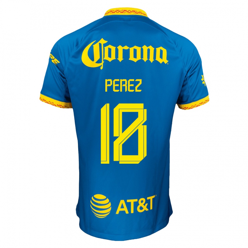 Børn Amanda Perez #18 Blå Udebane Spillertrøjer 2023/24 Trøje T-Shirt