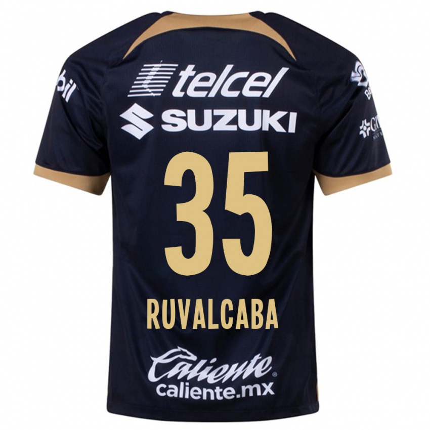 Børn Jorge Ruvalcaba #35 Mørkeblå Udebane Spillertrøjer 2023/24 Trøje T-Shirt