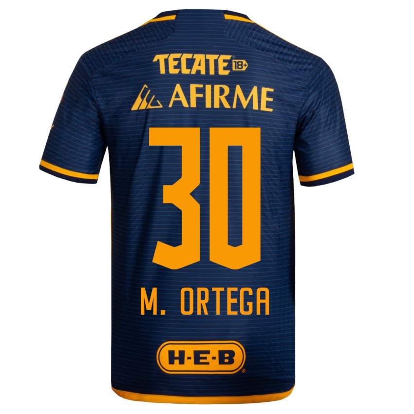 Børn Miguel Ortega #30 Mørkeblå Udebane Spillertrøjer 2023/24 Trøje T-Shirt