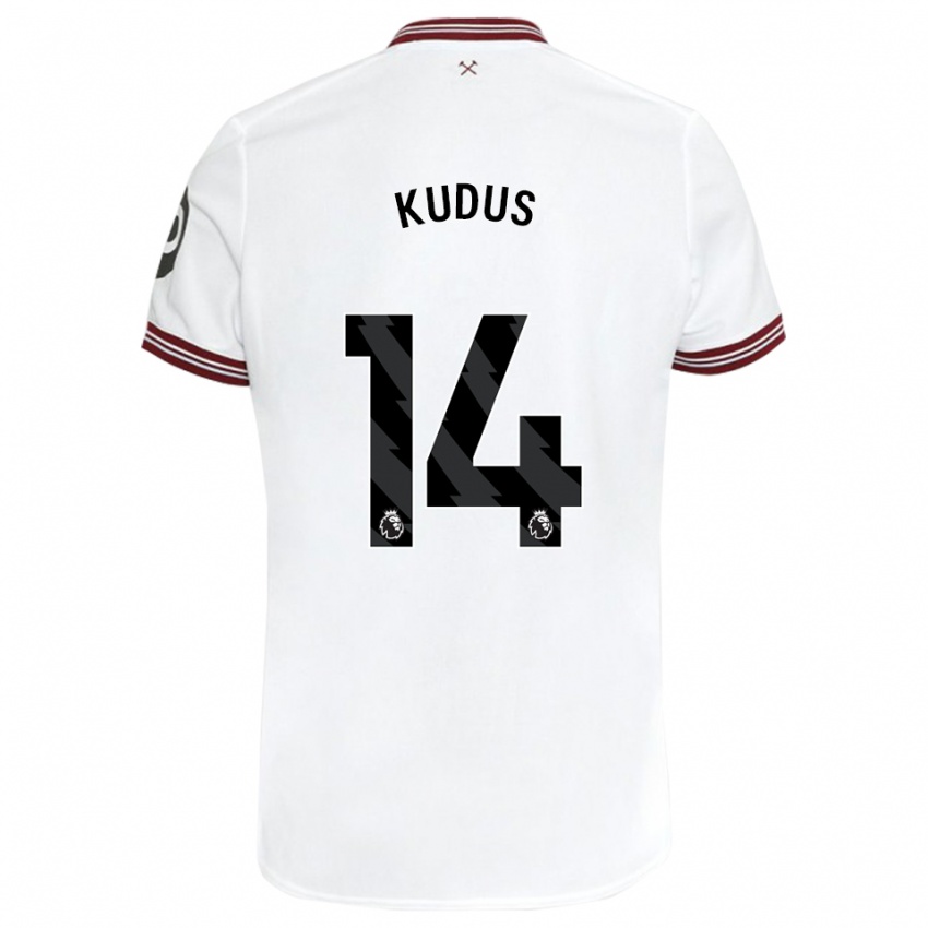Mænd Mohammed Kudus #14 Hvid Udebane Spillertrøjer 2023/24 Trøje T-Shirt