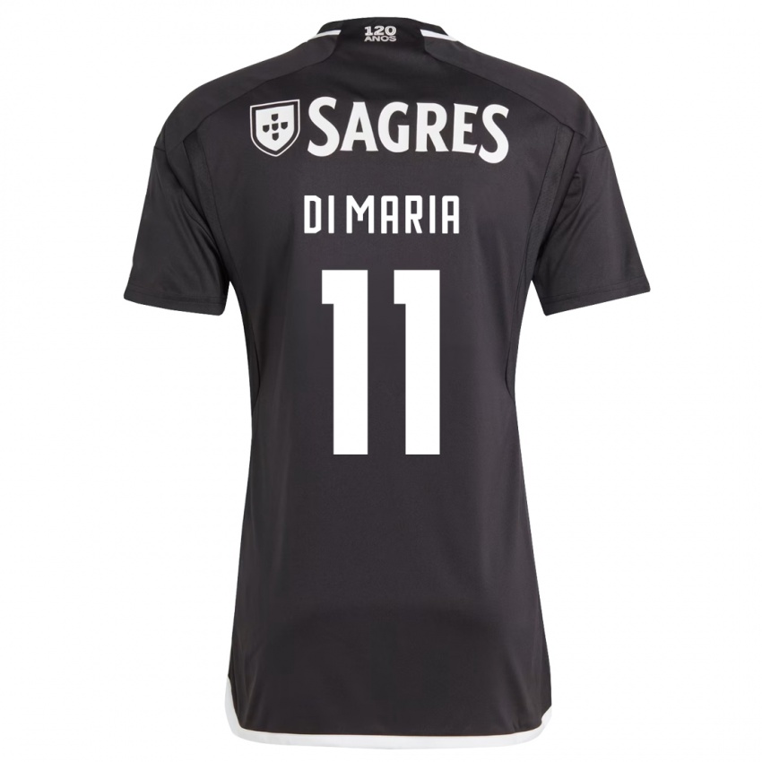 Mænd Angel Di Maria #11 Sort Udebane Spillertrøjer 2023/24 Trøje T-Shirt