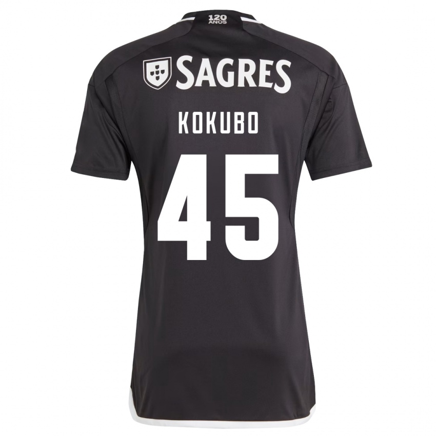 Mænd Leo Kokubo #45 Sort Udebane Spillertrøjer 2023/24 Trøje T-Shirt