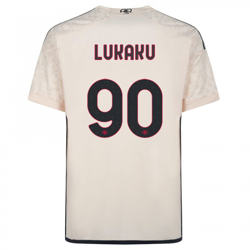 Mænd Romelu Lukaku #90 Råhvid Udebane Spillertrøjer 2023/24 Trøje T-Shirt