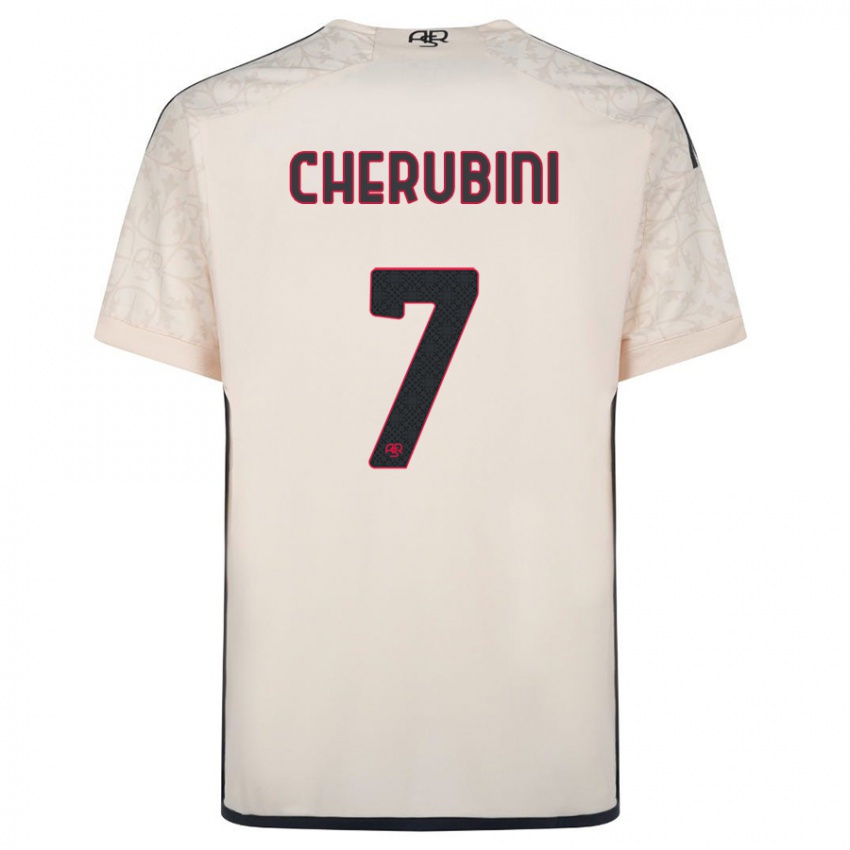 Mænd Luigi Cherubini #7 Råhvid Udebane Spillertrøjer 2023/24 Trøje T-Shirt