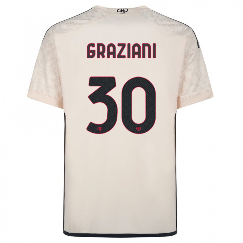 Mænd Leonardo Graziani #30 Råhvid Udebane Spillertrøjer 2023/24 Trøje T-Shirt