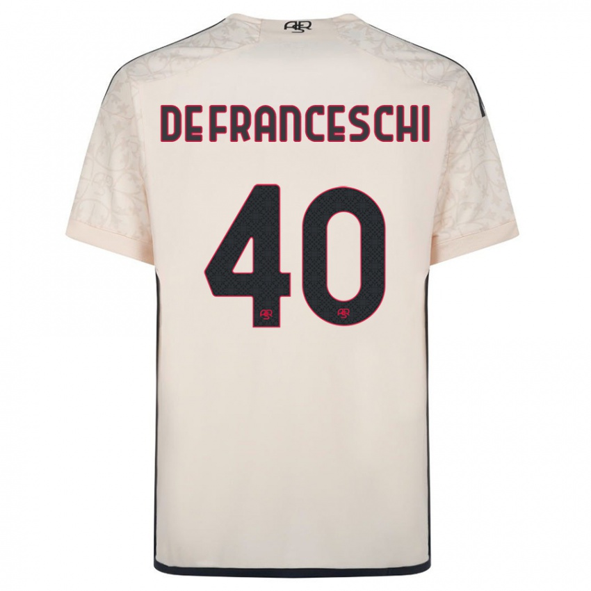 Mænd Leonardo De Franceschi #40 Råhvid Udebane Spillertrøjer 2023/24 Trøje T-Shirt