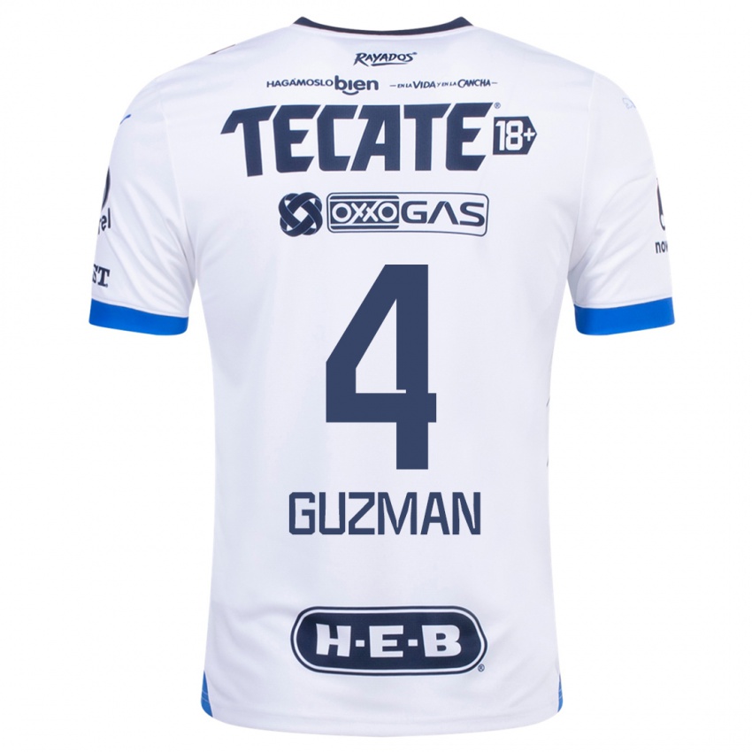 Mænd Victor Guzman #4 Hvid Udebane Spillertrøjer 2023/24 Trøje T-Shirt