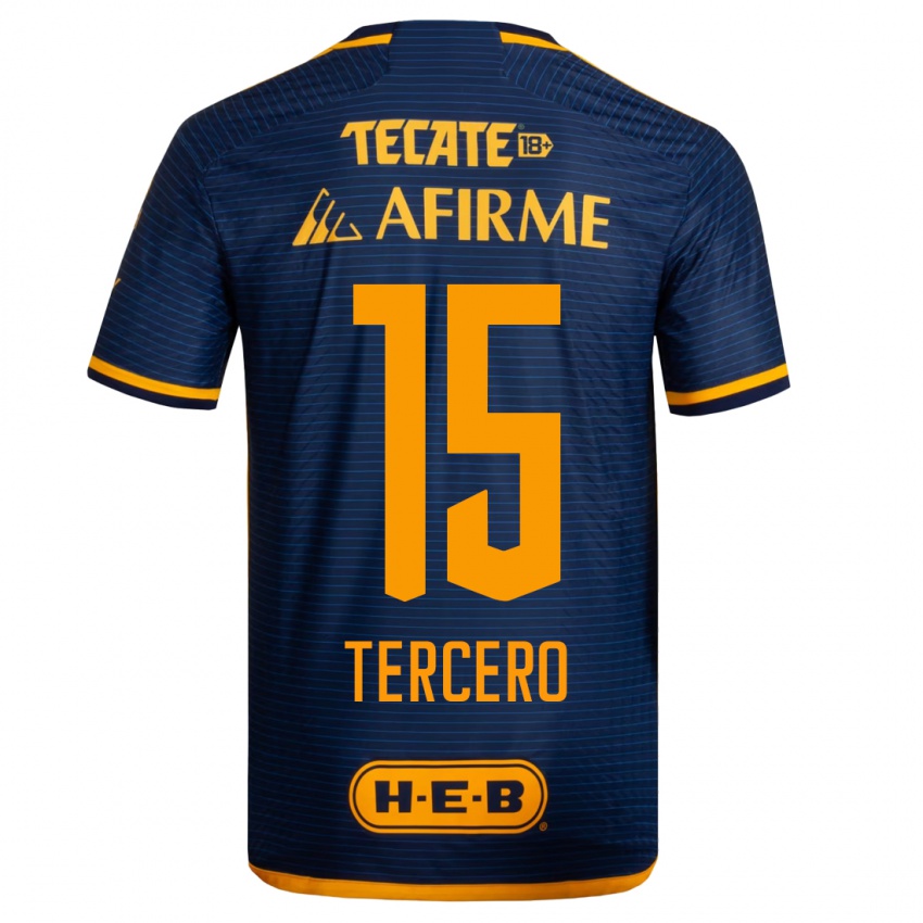Mænd Eduardo Tercero #15 Mørkeblå Udebane Spillertrøjer 2023/24 Trøje T-Shirt