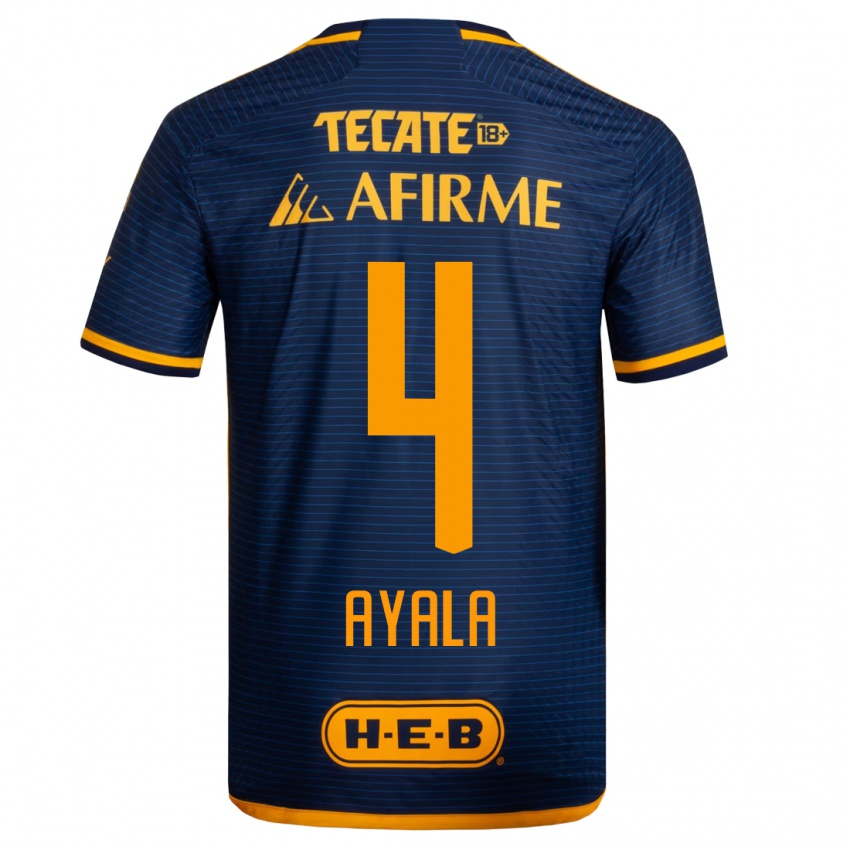 Mænd Hugo Ayala #4 Mørkeblå Udebane Spillertrøjer 2023/24 Trøje T-Shirt