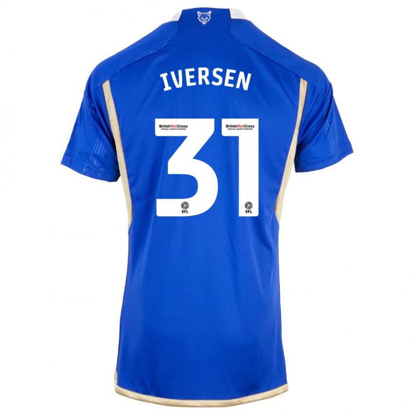 Kvinder Daniel Iversen #31 Kongeblå Hjemmebane Spillertrøjer 2023/24 Trøje T-Shirt