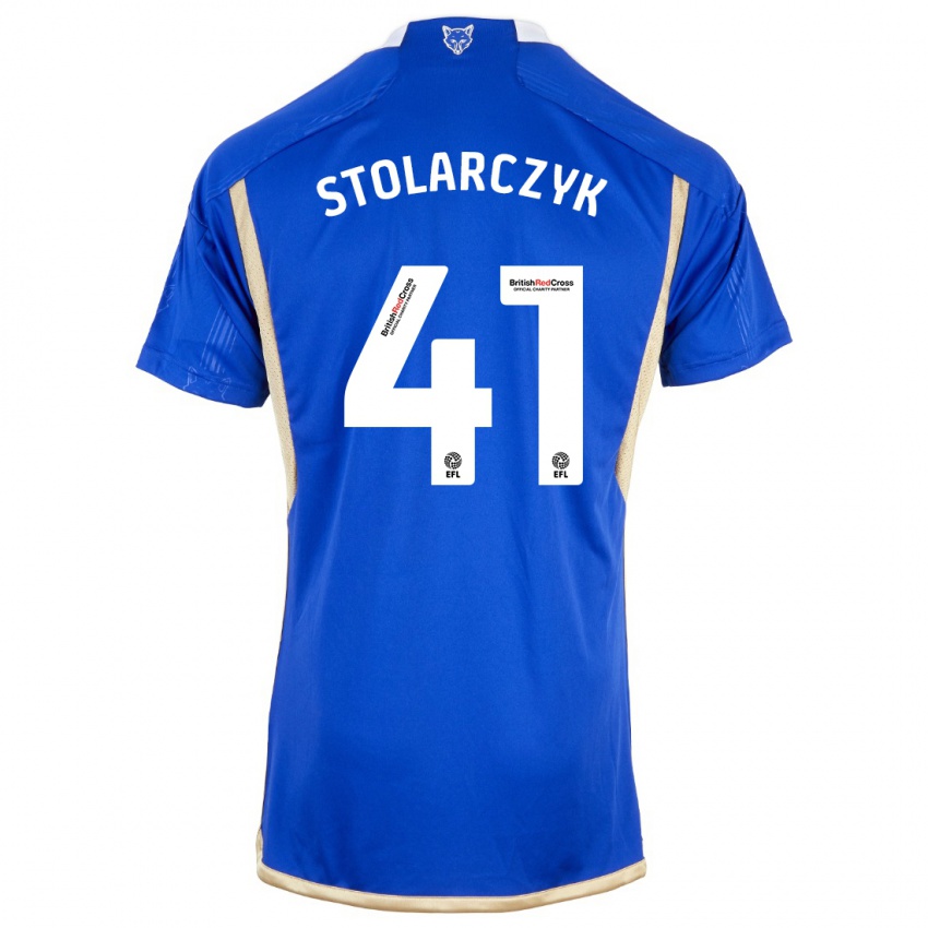 Kvinder Jakub Stolarczyk #41 Kongeblå Hjemmebane Spillertrøjer 2023/24 Trøje T-Shirt