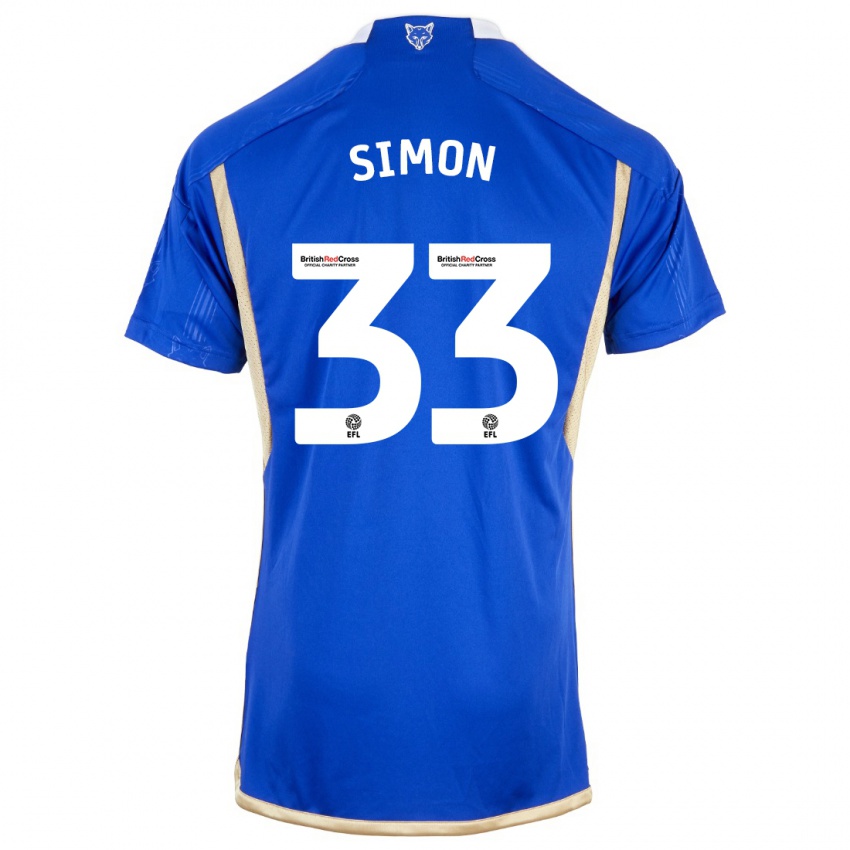Kvinder Erin Simon #33 Kongeblå Hjemmebane Spillertrøjer 2023/24 Trøje T-Shirt