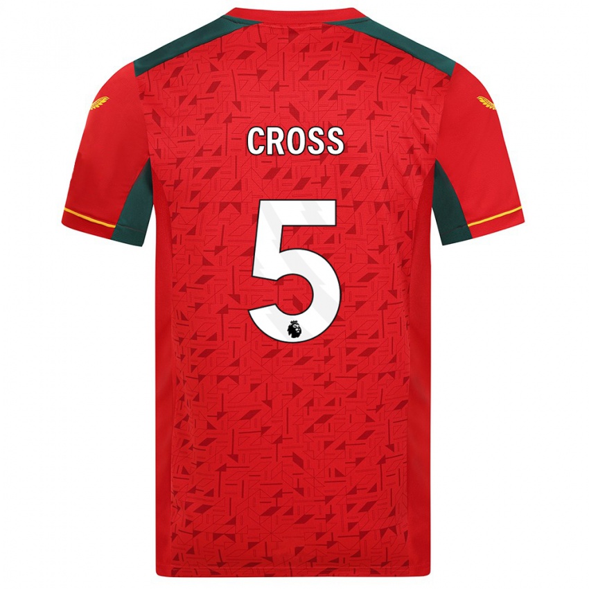 Kvinder Emma Cross #5 Rød Udebane Spillertrøjer 2023/24 Trøje T-Shirt