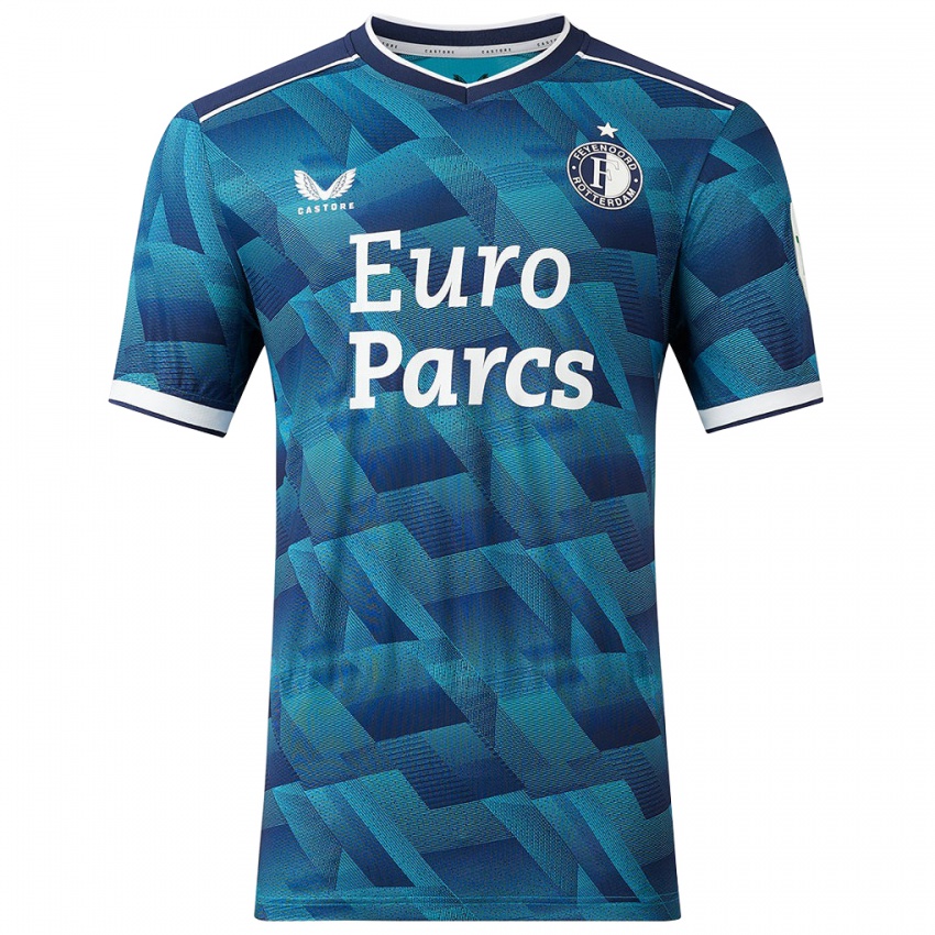 Kvinder Paris Elmensdorp #47 Blå Udebane Spillertrøjer 2023/24 Trøje T-Shirt