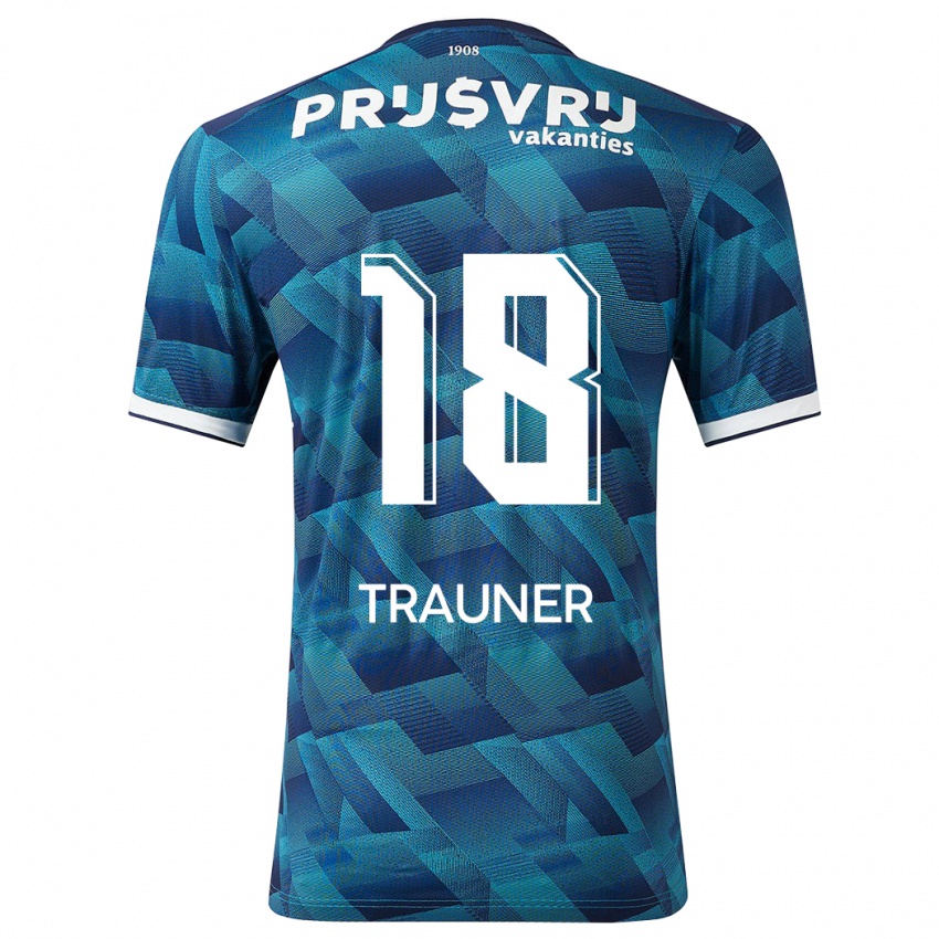 Kvinder Gernot Trauner #18 Blå Udebane Spillertrøjer 2023/24 Trøje T-Shirt