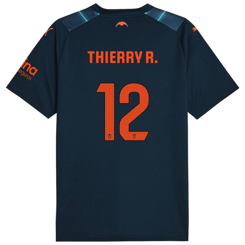 Kvinder Thierry Correia #12 Marineblå Udebane Spillertrøjer 2023/24 Trøje T-Shirt