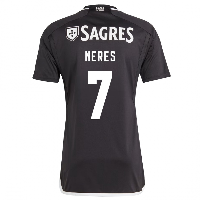 Kvinder David Neres #7 Sort Udebane Spillertrøjer 2023/24 Trøje T-Shirt