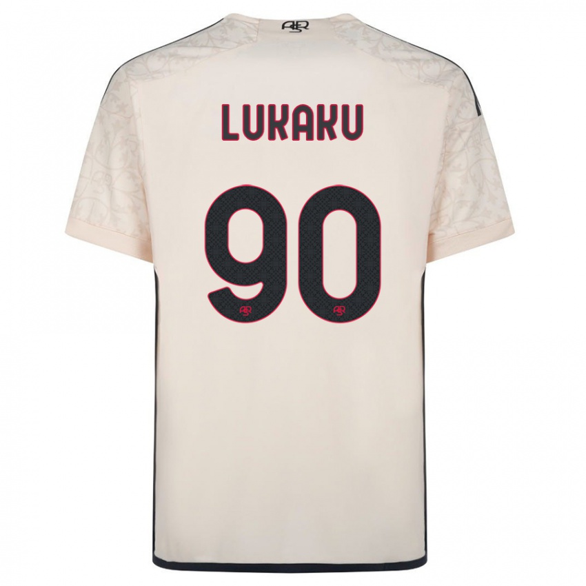 Kvinder Romelu Lukaku #90 Råhvid Udebane Spillertrøjer 2023/24 Trøje T-Shirt