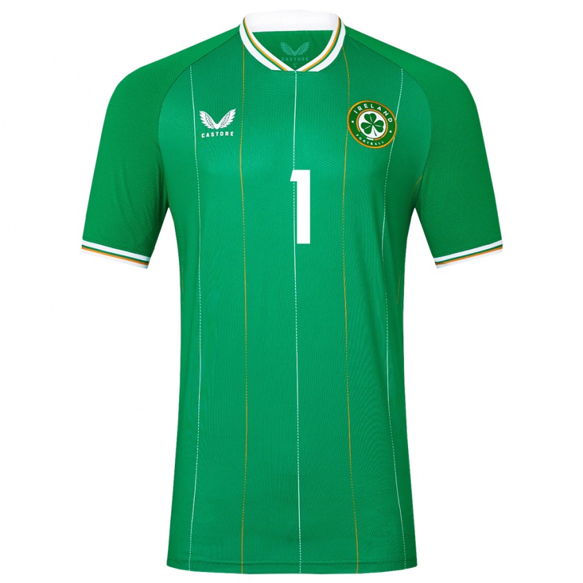 Børn Irland Tiernan Brooks #1 Grøn Hjemmebane Spillertrøjer 24-26 Trøje T-Shirt