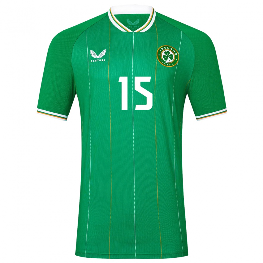 Børn Irland Oisín Gallagher #15 Grøn Hjemmebane Spillertrøjer 24-26 Trøje T-Shirt