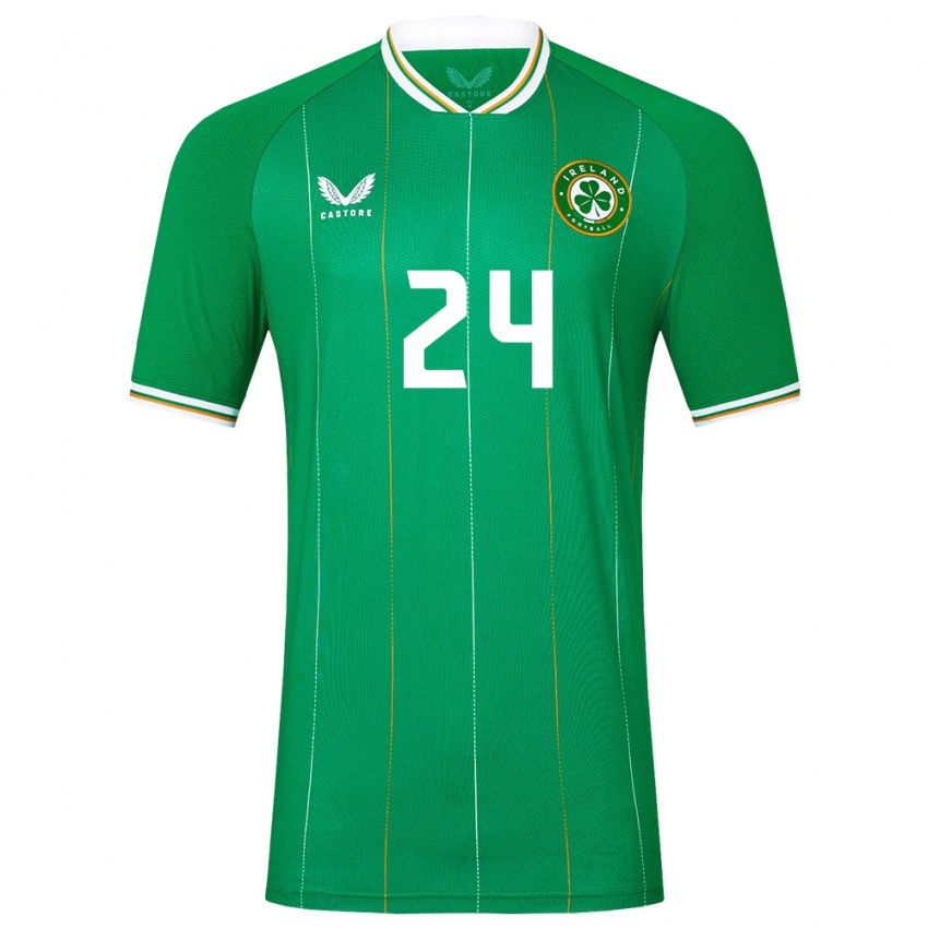 Børn Irland Sean Roughan #24 Grøn Hjemmebane Spillertrøjer 24-26 Trøje T-Shirt