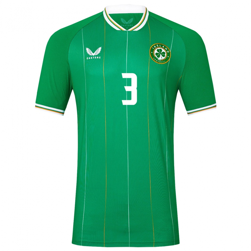 Børn Irland Tayo Adaramola #3 Grøn Hjemmebane Spillertrøjer 24-26 Trøje T-Shirt