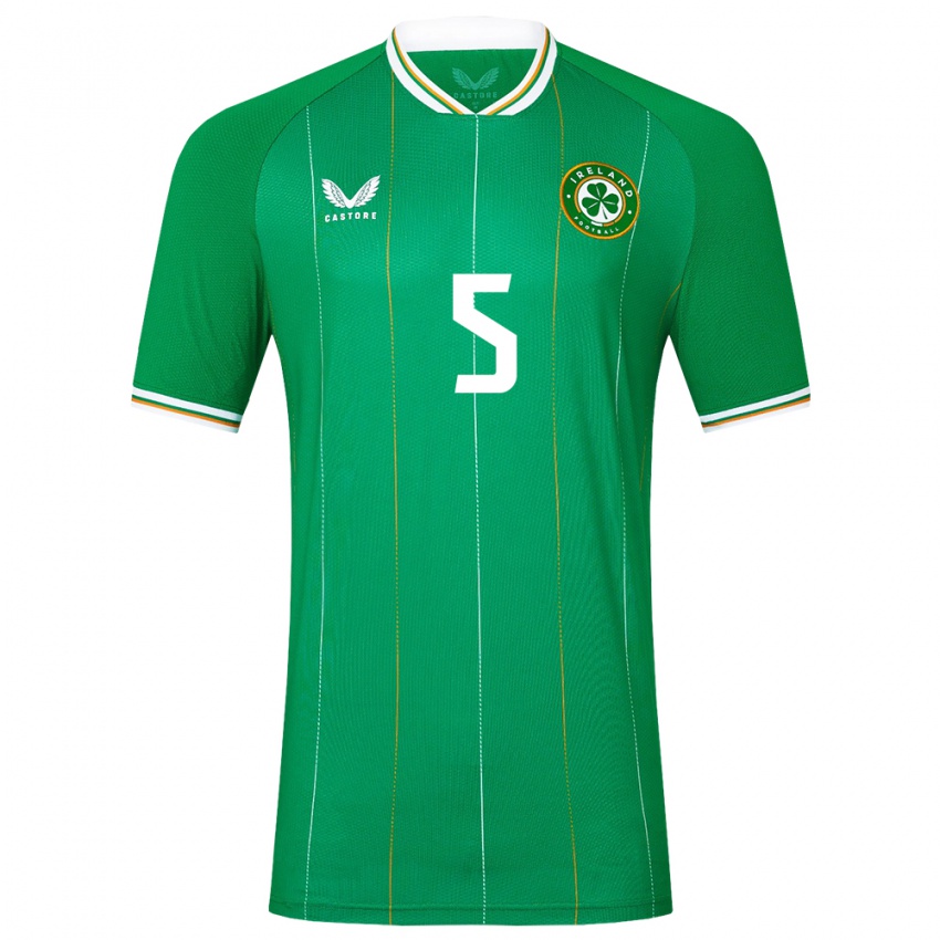 Børn Irland Niamh Fahey #5 Grøn Hjemmebane Spillertrøjer 24-26 Trøje T-Shirt