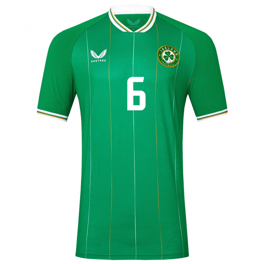 Børn Irland Luke O'donnell #6 Grøn Hjemmebane Spillertrøjer 24-26 Trøje T-Shirt