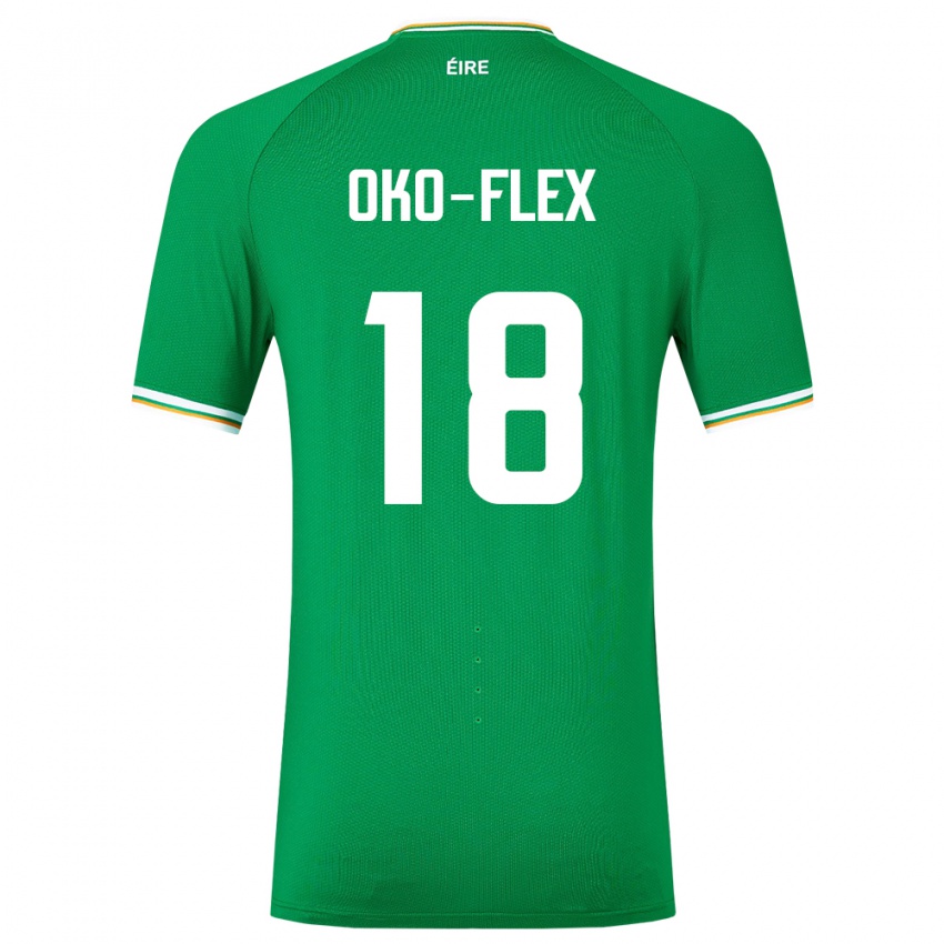 Børn Irland Armstrong Oko-Flex #18 Grøn Hjemmebane Spillertrøjer 24-26 Trøje T-Shirt