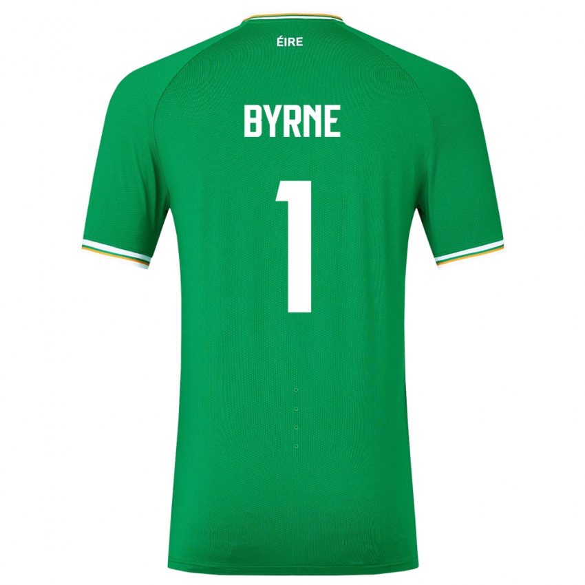 Børn Irland Reece Byrne #1 Grøn Hjemmebane Spillertrøjer 24-26 Trøje T-Shirt