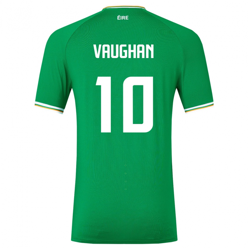 Børn Irland Harry Vaughan #10 Grøn Hjemmebane Spillertrøjer 24-26 Trøje T-Shirt