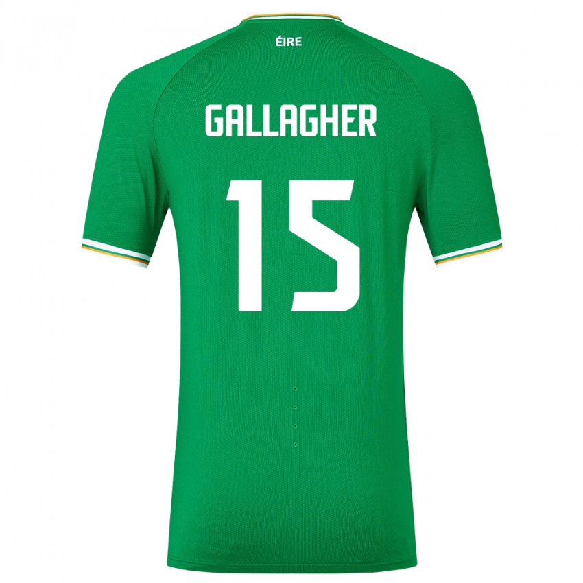 Børn Irland Oisín Gallagher #15 Grøn Hjemmebane Spillertrøjer 24-26 Trøje T-Shirt