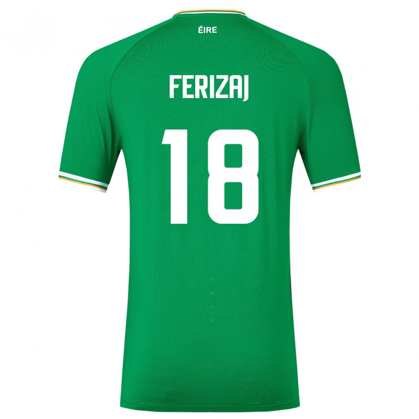 Børn Irland Justin Ferizaj #18 Grøn Hjemmebane Spillertrøjer 24-26 Trøje T-Shirt