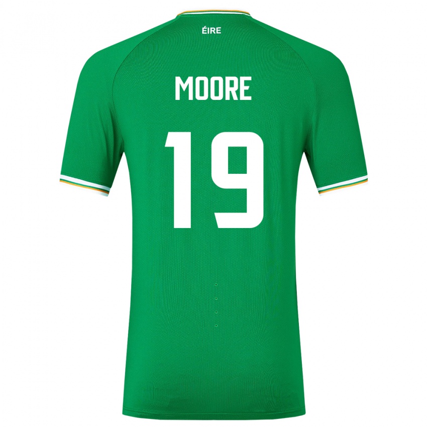 Børn Irland Sean Moore #19 Grøn Hjemmebane Spillertrøjer 24-26 Trøje T-Shirt