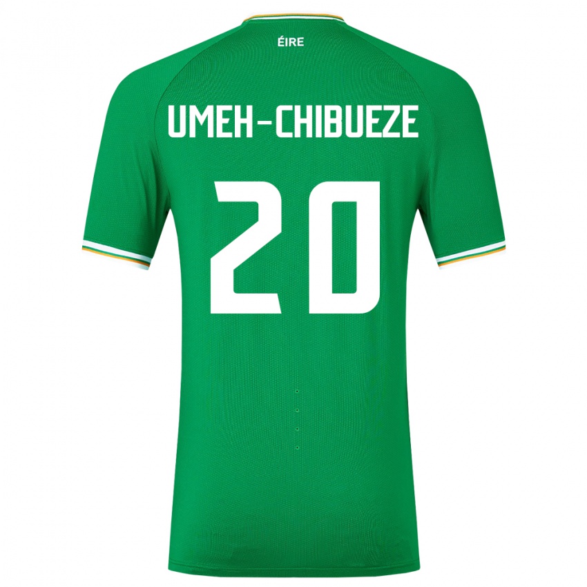 Børn Irland Franco Umeh-Chibueze #20 Grøn Hjemmebane Spillertrøjer 24-26 Trøje T-Shirt