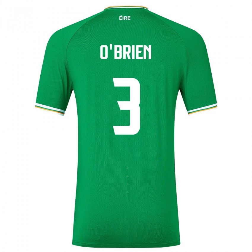 Børn Irland Luke O'brien #3 Grøn Hjemmebane Spillertrøjer 24-26 Trøje T-Shirt