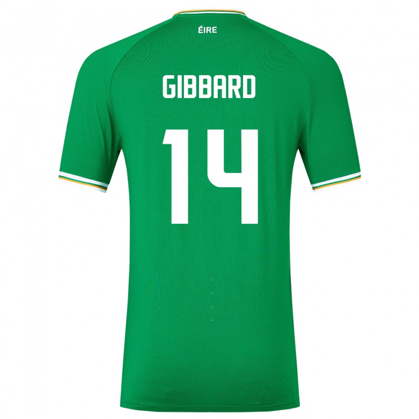 Børn Irland Joseph Gibbard #14 Grøn Hjemmebane Spillertrøjer 24-26 Trøje T-Shirt