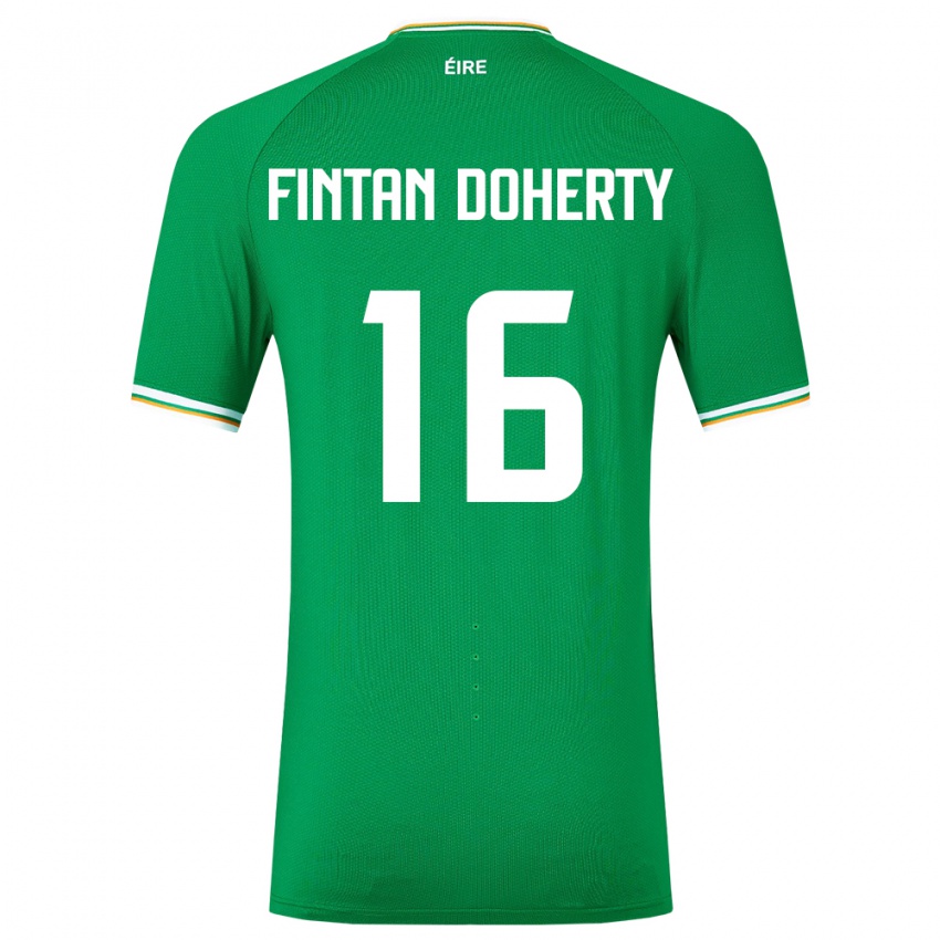 Børn Irland Fintan Doherty #16 Grøn Hjemmebane Spillertrøjer 24-26 Trøje T-Shirt