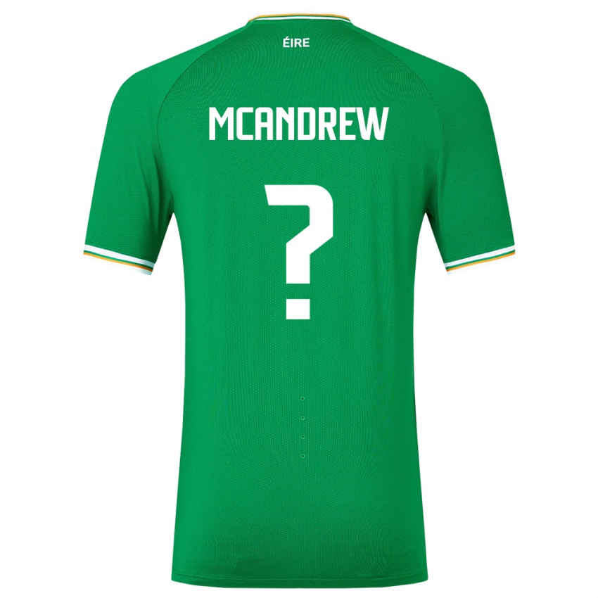 Børn Irland Niall Mcandrew #0 Grøn Hjemmebane Spillertrøjer 24-26 Trøje T-Shirt