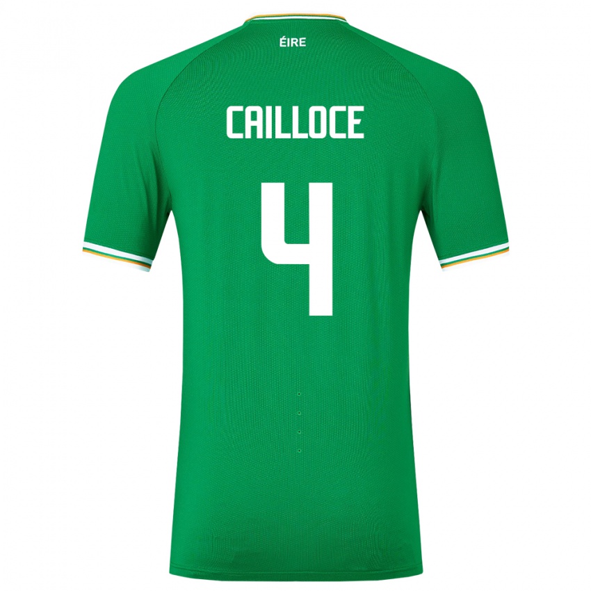 Børn Irland Luca Cailloce #4 Grøn Hjemmebane Spillertrøjer 24-26 Trøje T-Shirt