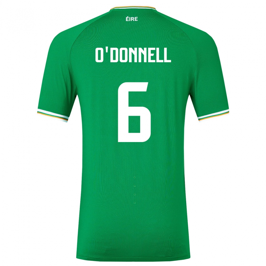 Børn Irland Luke O'donnell #6 Grøn Hjemmebane Spillertrøjer 24-26 Trøje T-Shirt