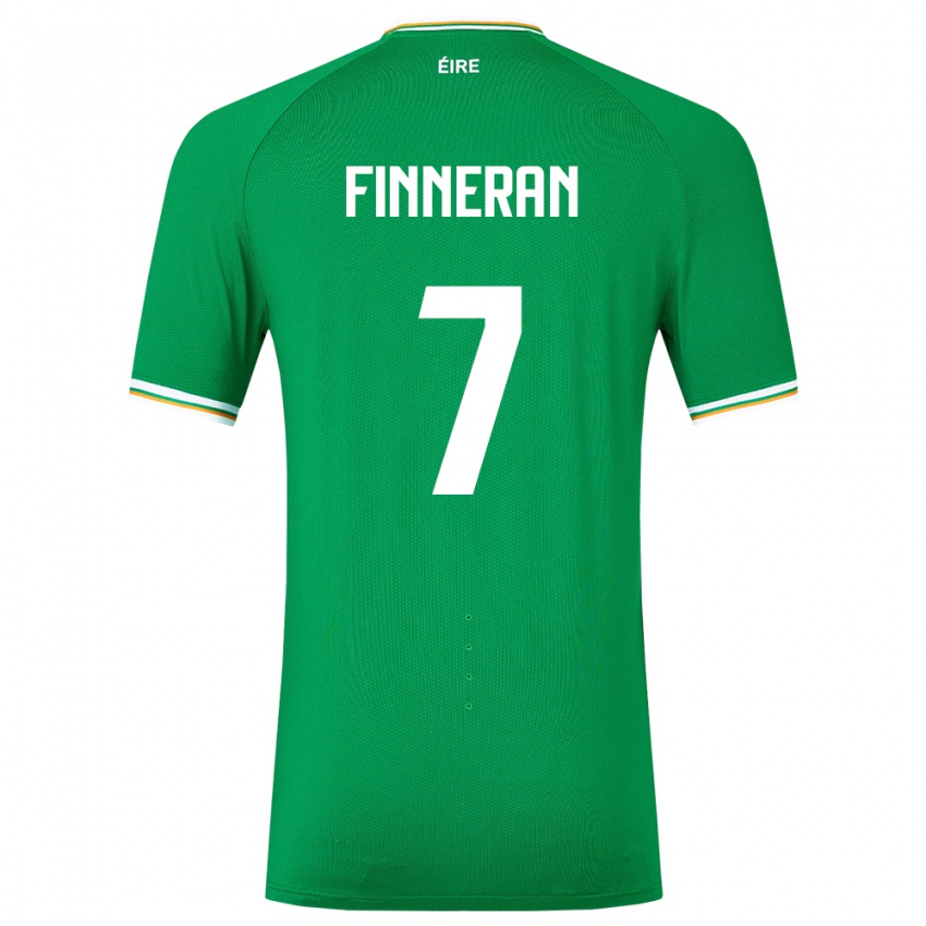 Børn Irland Rory Finneran #7 Grøn Hjemmebane Spillertrøjer 24-26 Trøje T-Shirt