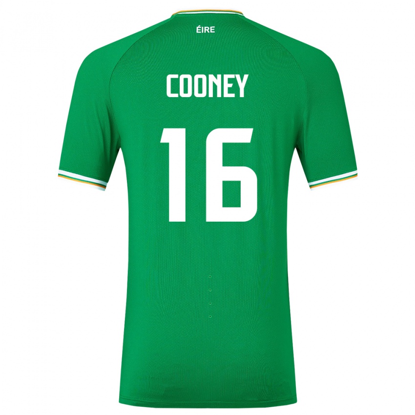 Børn Irland Oisin Cooney #16 Grøn Hjemmebane Spillertrøjer 24-26 Trøje T-Shirt